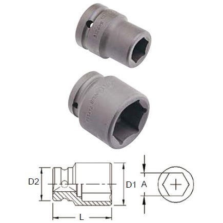 Genius Tools 645219 3/4"-os 6 lapú gépi dugókulcs fej, 19 mm termék fő termékképe