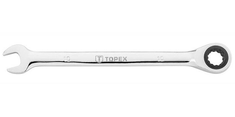 Topex 35D741 racsnis csillag-villáskulcs, CrV acél, 48-fogú, 10 mm termék fő termékképe