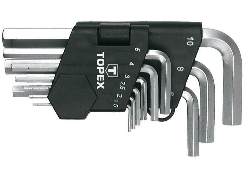 Topex 35D955 rövid imbuszkulcs készlet, CrV acél, 9 részes termék fő termékképe