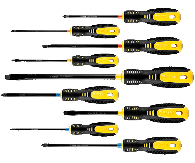 Topex 39D930 csavarhúzó készlet, CrV acél, 9 részes termék fő termékképe